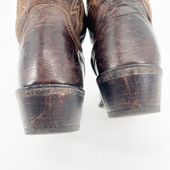 Lucchese N4554 Women’s 6.5 Brown Savannah Stitch Snip Toe Western Cowgirl Boots - Picture 8 of 11